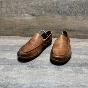The Born Brompton Light Brown Leather Loafers in men's size 11 are a stylish and